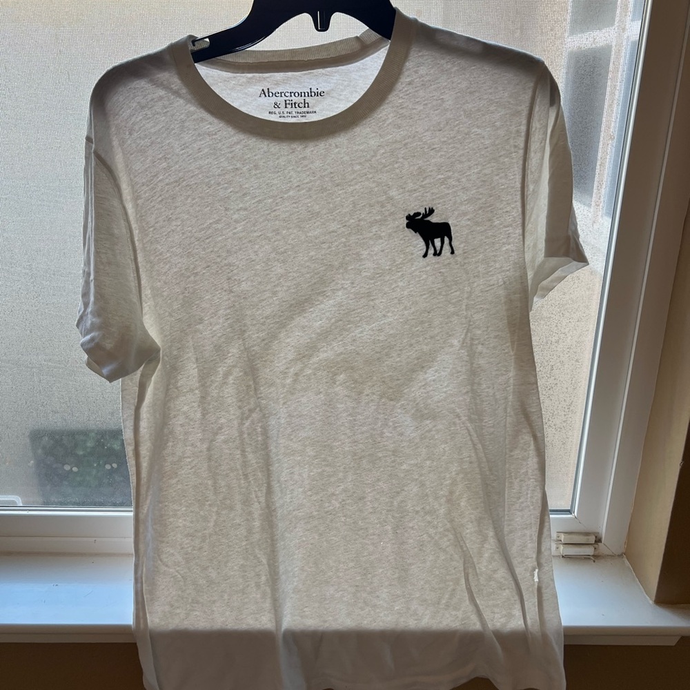 Abercrombie & Fitch White Tee with Black Logo